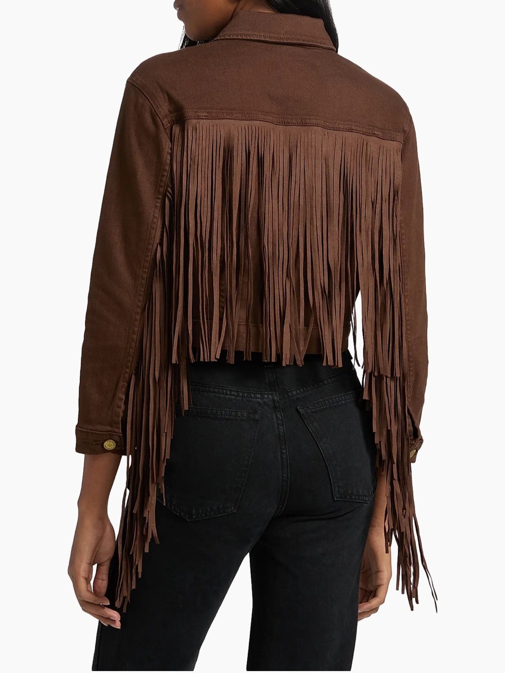 NWT L’Agence Koda Crop Jacket Brown Fringe Festival Sz XS - Picture 3 of 16